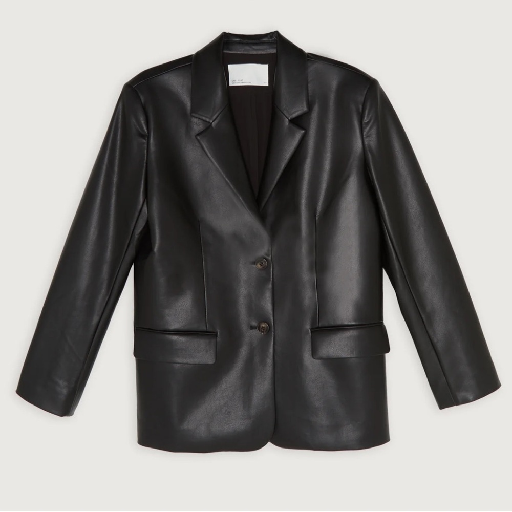 Oak + Fort Vegan Leather Blazer